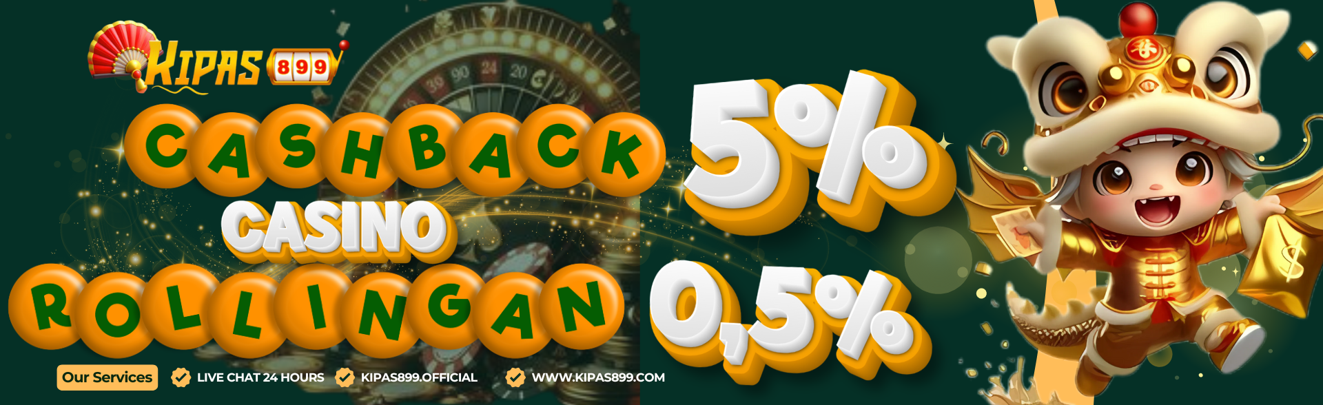 BONUS CASHBACK & ROLLINGAN CASINO